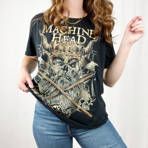 Machine Head Oversized Band Tee Heavy Metal Disturbed T-Shirt Merch Graphic Goth - Picture 3 of 9